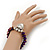 Chameleon Purple Faceted Glass Bead 'Heart' Flex Bracelet - up to 22cm Length - view 5