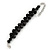 Black Glass Cluster Bracelet In Silver Plating - 16cm Length/ 7cm Extension