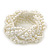 Chunky Multistrand White Glass Pearl Flex Bracelet - 20cm Length - view 3
