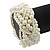 Chunky Multistrand White Glass Pearl Flex Bracelet - 20cm Length