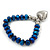 Chameleon Blue Faceted Glass Bead 'Heart' Flex Bracelet - up to 22cm Length - view 3