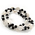 Acrylic & Shell Bead Coil Flex Bangle Bracelet (Black and White) - Adjustable - view 3