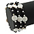 Acrylic & Shell Bead Coil Flex Bangle Bracelet (Black and White) - Adjustable - view 4