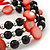 Acrylic & Shell Bead Coil Flex Bangle Bracelet (Red and Black) - Adjustable - view 3