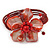 Coral Red Shell Bead Flower Wired Flex Bracelet - Adjustable - view 6