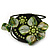 Olive/Green Shell Bead Flower Wired Flex Bracelet - Adjustable - view 7