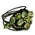 Olive/Green Shell Bead Flower Wired Flex Bracelet - Adjustable - view 2