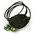Olive/Green Shell Bead Flower Wired Flex Bracelet - Adjustable - view 4