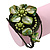 Olive/Green Shell Bead Flower Wired Flex Bracelet - Adjustable - view 3