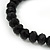 Black Glass Bead 'Peace' Flex Bracelet - 19cm Length - view 5