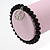 Black Glass Bead 'Peace' Flex Bracelet - 19cm Length - view 3