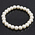 Classic Cream Simulated Glass Pearl Flex Bracelet - 7mm diameter/Up to 20cm Length - view 2