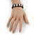 Black/White 'Yin Yang' Stretch Wooden Bracelet - Adjustable - view 3