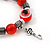 Evil Eye Red Acrylic Bead Protection Stretch Bracelet In Burn Silver - 9mm Diameter - Adjustable - view 3