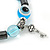 Evil Eye Light Blue Acrylic Bead Protection Stretch Bracelet In Burn Silver - 9mm Diameter - Adjustable - view 5