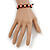 Red/Black Floral Wooden Friendship Style Cotton Cord Bracelet - Adjustable - view 4