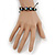 Multicoloured/Black Floral Wooden Friendship Style Cotton Cord Bracelet - Adjustable - view 3