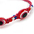 Evil Eye Acrylic Bead Protection Friendship Cord Bracelet In Pink - Adjustable - view 3