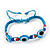 Evil Eye Acrylic Bead Protection Friendship Cord Bracelet In Light Blue - Adjustable - view 2
