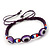 Evil Eye Acrylic Bead Protection Friendship Cord Bracelet In Purple- Adjustable - view 2