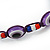 Evil Eye Acrylic Bead Protection Friendship Cord Bracelet In Purple- Adjustable - view 3