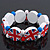 UK British Flag Union Jack Stretch White  Wooden Bracelet - up to 20cm length