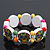 White Wooden 'Mexican Candy Skull' Flex Bracelet - Adjustable - view 2