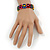 Multicoloured Wooden 'Heart' Flex Bracelet - Adjustable - view 4