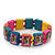 Multicoloured Wooden 'Two Cats' Flex Bracelet - Adjustable - view 2