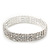 3 Row Swarovski Crystal Flex Bracelet In Silver Plating - up to 18cm Length - view 4