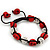 Red Skull Shape Stone Beads & Crystal Balls Buddhist Bracelet - 11mm diameter - Adjustable - view 8