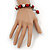 Red Skull Shape Stone Beads & Crystal Balls Buddhist Bracelet - 11mm diameter - Adjustable - view 5