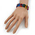 Multicoloured Wooden 'Peace' Flex Bracelet - Adjustable - view 2