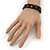 Black Wooden 'Hemp Leaf' Stretch Bracelet - Adjustable - view 2