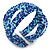 Boho Royal/ Light Blue Glass Bead Plaited Flex Cuff Bracelet - Adjustable - view 2