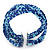 Boho Royal/ Light Blue Glass Bead Plaited Flex Cuff Bracelet - Adjustable - view 5