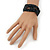 Boho Black/ Anthracite Grey Glass Bead Plaited Flex Cuff Bracelet - Adjustable - view 3