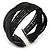 Boho Black Glass Bead Plaited Flex Cuff Bracelet - Adjustable - view 2