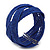 Boho Royal Blue Glass Bead Plaited Flex Cuff Bracelet - Adjustable - view 2