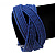 Boho Royal Blue Glass Bead Plaited Flex Cuff Bracelet - Adjustable - view 3