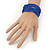 Boho Royal Blue Glass Bead Plaited Flex Cuff Bracelet - Adjustable - view 4