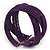 Boho Purple Glass Bead Plaited Flex Cuff Bracelet - Adjustable - view 2