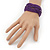 Boho Purple Glass Bead Plaited Flex Cuff Bracelet - Adjustable - view 3