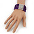 Multistrand Purple Glass/ Silver Acrylic Bead Stretch Bracelet - 18cm Length - view 5