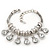 Silver Plated Chunky Crystal Bead Charm Bracelet - 17cm Length/ 4cm Extension