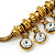 Vintage Gold Plated Chunky Crystal Bead Charm Bracelet - 17cm Length/ 4cm Extension - view 5