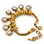 Vintage Gold Plated Chunky Crystal Bead Charm Bracelet - 17cm Length/ 4cm Extension - view 6