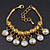 Vintage Gold Plated Chunky Crystal Bead Charm Bracelet - 17cm Length/ 4cm Extension - view 2
