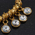 Vintage Gold Plated Chunky Crystal Bead Charm Bracelet - 17cm Length/ 4cm Extension - view 4