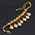 Vintage Gold Plated Chunky Crystal Bead Charm Bracelet - 17cm Length/ 4cm Extension - view 7